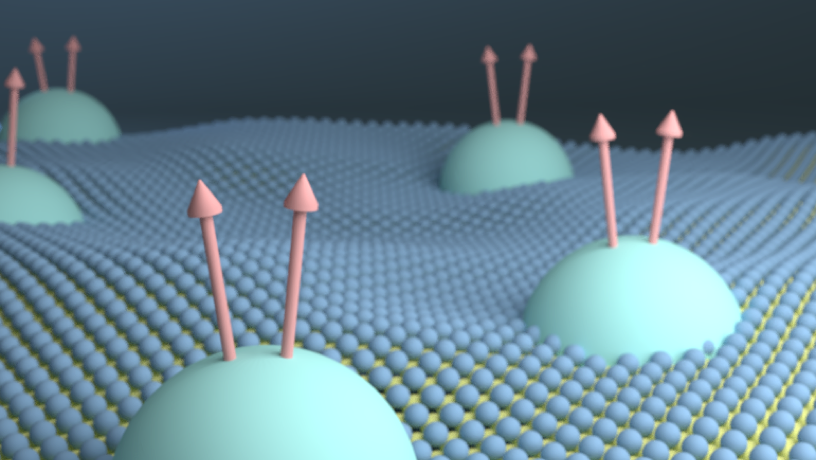 Illustration of the monolayer WSe2 hosting "composite fermions"