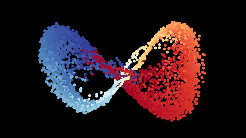 Latent embeddings from framework colored by physical state variables